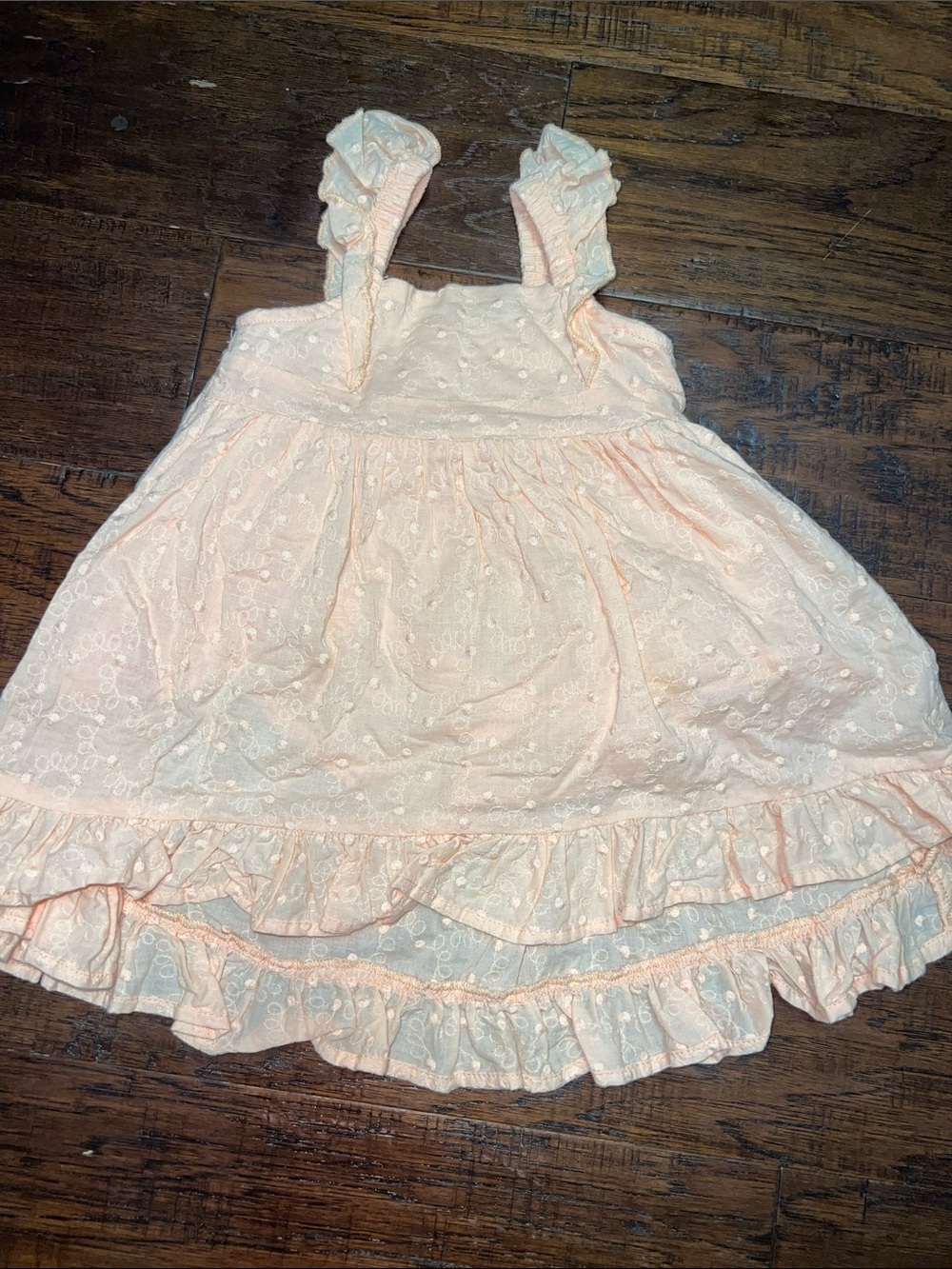 Ruffle Butts Peach Eyelet Ruffle Sundress